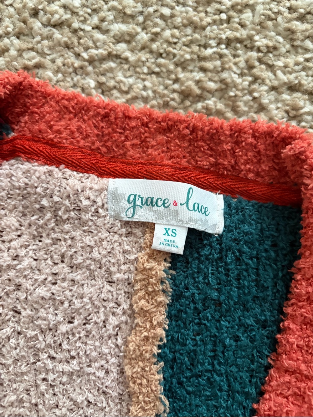 Colorblock Cloud Patchwork Cardigan - Multi - Picture 2 of 2
